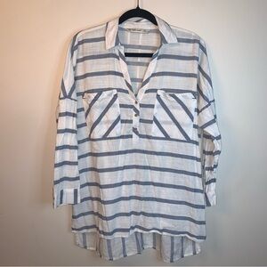 Zara Blue White Striped Tunic S